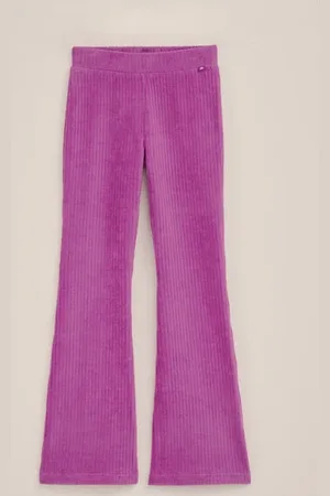 WE Fashion Meisjes velvet flared legging van ribstof - Skinny Fit - - Katoen