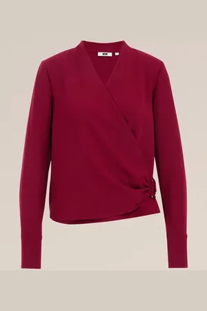 WE Fashion Dames blouse met sluitdetail - Regular fit -