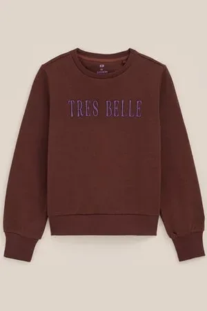 WE Fashion Meisjes sweater met embroidery - Regular fit - - Katoen