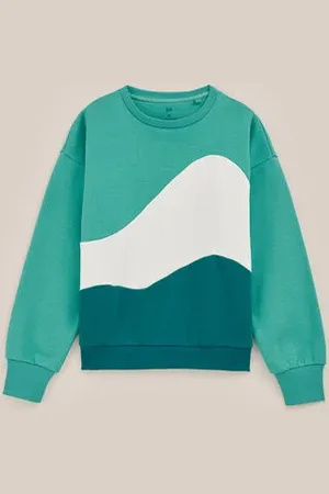 WE Fashion Meisjes sweater met colourblock - Regular fit - - Katoen