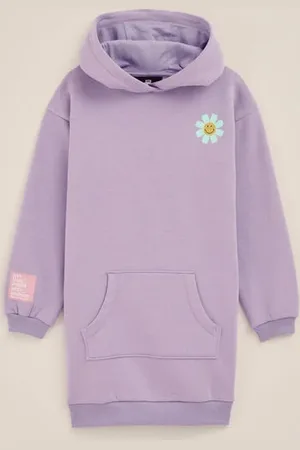 WE Fashion Meisjes SmileyWorld® sweatjurk met opdruk - Oversized - - Katoen