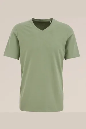 WE Fashion Heren T-shirt met V-hals - Slim Fit - - Katoen