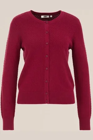 WE Fashion Dames vest met structuur - Regular fit - - Biologisch katoen