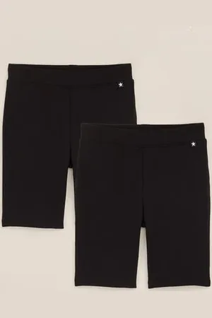 WE Fashion Meisjes korte legging met stretch - 2-pack - Skinny Fit - - Katoen