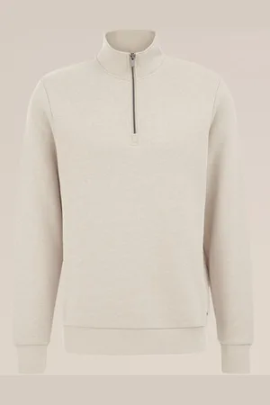 WE Fashion Heren half zip sweater - Regular fit - - Katoen