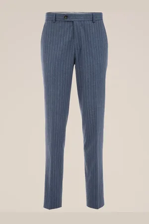 WE Fashion Heren slim fit pantalon met subtiele streep - Slim Fit -