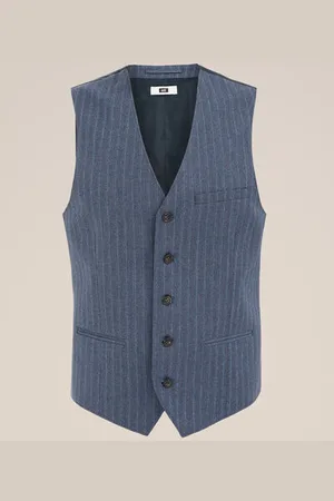 WE Fashion Heren gilet met subtiele streep - Slim Fit -