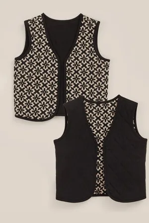 WE Fashion Meisjes reversible gilet met dessin - Regular fit - - Katoen