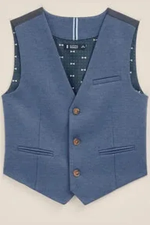 WE Fashion Jongens slim fit gilet met structuur - Slim Fit -
