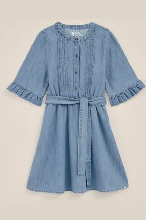 WE Fashion Blue Ridge - Meisjes denim jurk - Regular fit - - Katoen