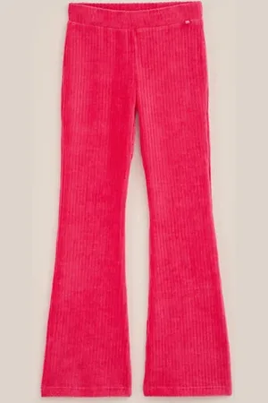 WE Fashion Meisjes velvet flared legging van ribstof - Skinny Fit - - Katoen