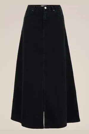 WE Fashion Dames denim maxi rok - Relaxed Fit - - Katoen
