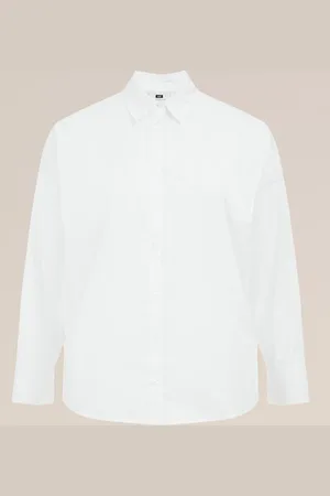 WE Fashion Dames blouse - Curve - Boxy Fit - - Biologisch katoen - Plus Size