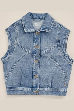 WE Fashion Blue Ridge - Meisjes denim gilet - Regular fit - - Katoen