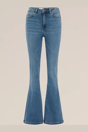 WE Fashion Blue Ridge - Dames wide flared jeans met stretch - High waist - - Katoen