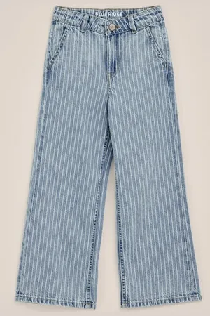 WE Fashion Blue Ridge - Meisjes wide leg jeans met streepdessin - Relaxed Fit - - Katoen