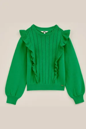 WE Fashion Meisjes gebreide trui met opengewerkt dessin - Regular fit - - Katoen