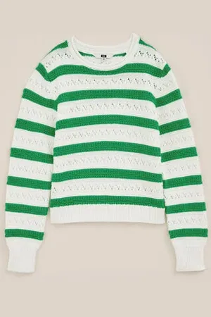 WE Fashion Meisjes gebreide trui met opengewerkt dessin - Regular fit - - Katoen