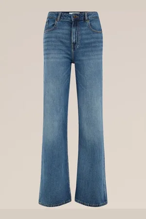 WE Fashion Blue Ridge - Dames High rise wide leg jeans met stretch - High waist - - Katoen