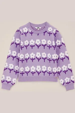 WE Fashion Meisjes gebreide trui met dessin - Regular fit - - Ecovero viscose