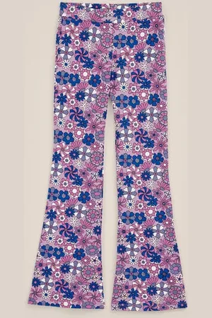 WE Fashion Meisjes flared legging met dessin - Slim Fit - - Ecovero viscose