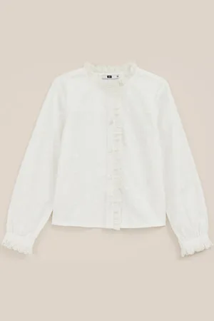 WE Fashion Meisjes blouse met structuur - Regular fit - - Katoen