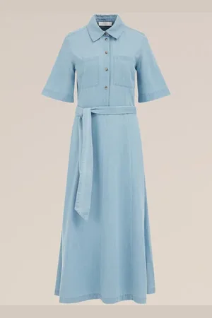 WE Fashion Blue Ridge - Dames jurk met denim look - Regular fit - - Katoen