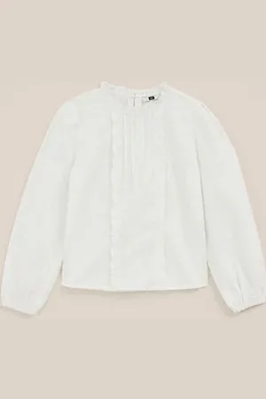 WE Fashion Meisjes blouse met structuur - Regular fit - - Katoen