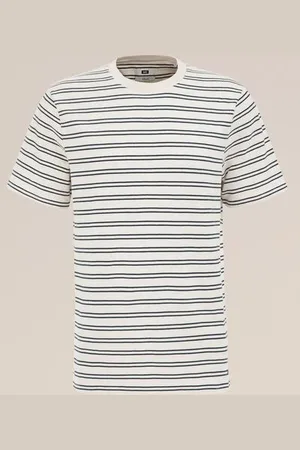 WE Fashion Heren T-shirt met structuur - Regular fit - - Katoen