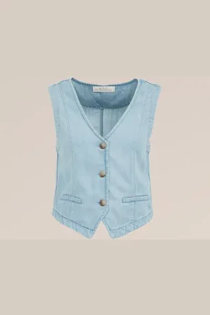 WE Fashion Blue Ridge - Dames denim gilet - Regular fit -