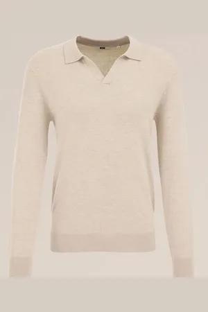 WE Fashion Heren polo fijngebreid - Regular fit - - Katoen