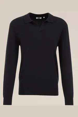 WE Fashion Heren polo fijngebreid - Regular fit - - Katoen