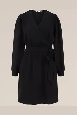 WE Fashion Dames jurk met overslag hals - Regular fit -