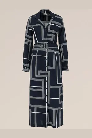 WE Fashion Dames jurk met dessin - Regular fit - - Viscose