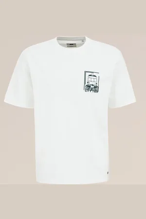WE Fashion Heren Heavyweight relaxed fit T-shirt - Relaxed Fit - - Katoen