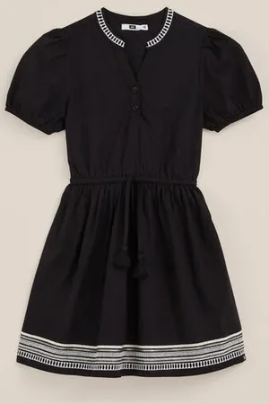 WE Fashion Meisjes jurk met embroidery - Regular fit - - Katoen