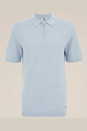 WE Fashion Heren polo met structuur - Regular fit - - Katoen