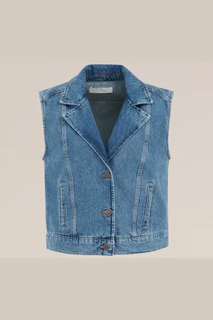 WE Fashion Blue Ridge - Dames denim gilet - Regular fit - - Katoen