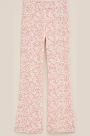 WE Fashion Meisjes flared legging met dessin - Slim Fit - - Ecovero viscose