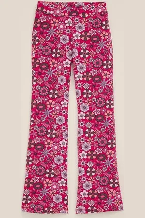 WE Fashion Meisjes flared legging met dessin - Slim Fit - - Ecovero viscose