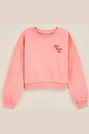 WE Fashion Meisjes sweater met opdruk - Regular fit - - Katoen
