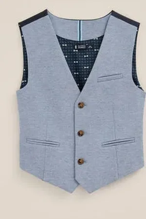 WE Fashion Jongens slim fit gilet met structuur - Slim Fit -