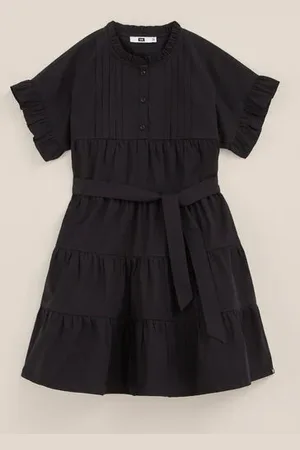 WE Fashion Meisjes jurk met structuur - Regular fit - - Katoen