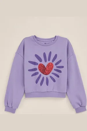 WE Fashion Meisjes sweater met opdruk - Regular fit - - Katoen