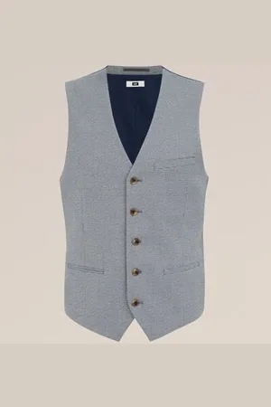 WE Fashion Heren gilet met micropatroon - Slim Fit -