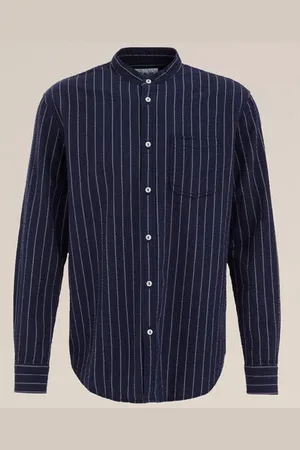 WE Fashion Blue Ridge - Heren Seersucker overhemd - Relaxed Fit - - Katoen