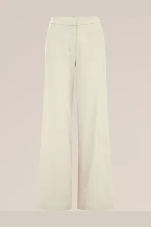 WE Fashion Dames wide leg broek van linnenmix - Regular fit - - Linnen