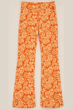 WE Fashion Meisjes flared legging met dessin - Slim Fit - - Ecovero viscose