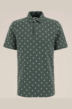 WE Fashion Heren polo met dessin - Slim Fit - - Katoen