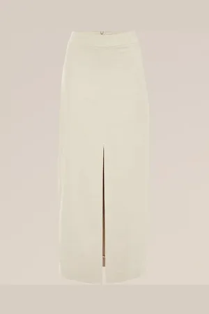 WE Fashion Dames maxi rok van linnenmix - - Linnen